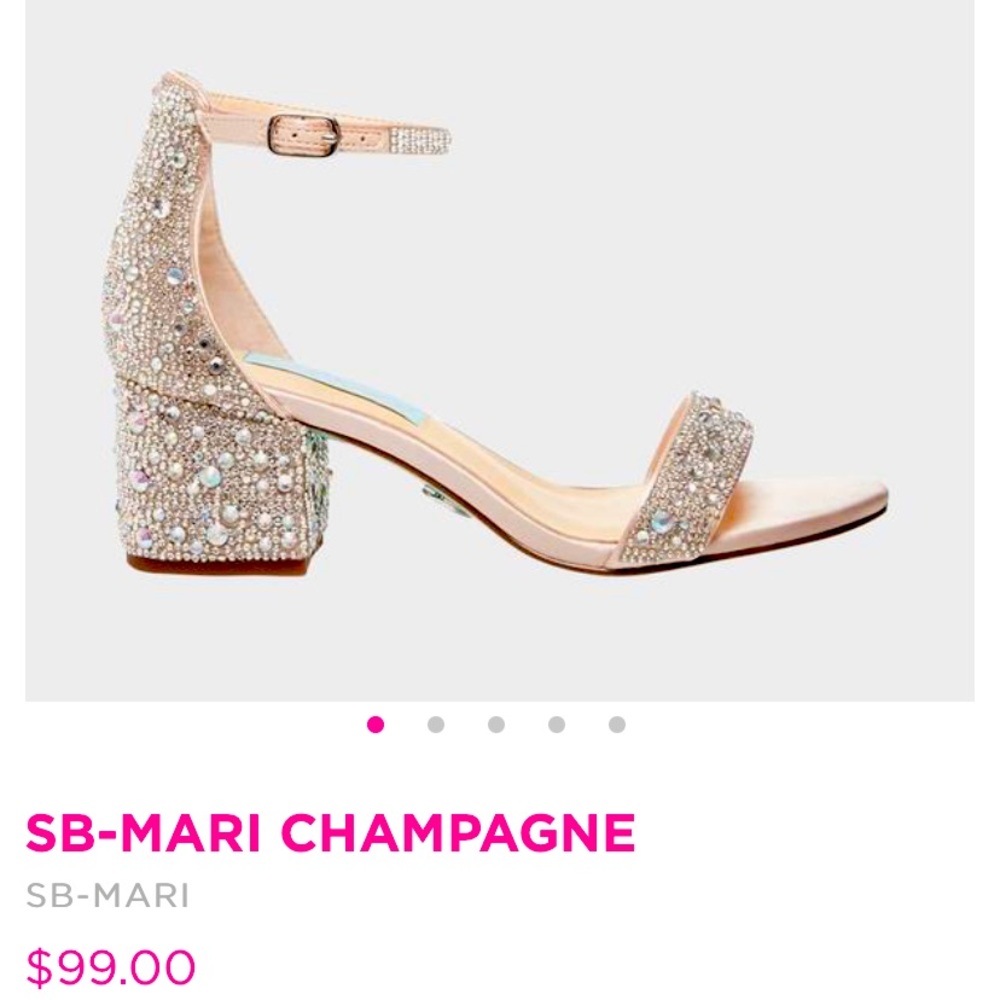 Betsey Johnson Champagne Rhinestone Block Heels